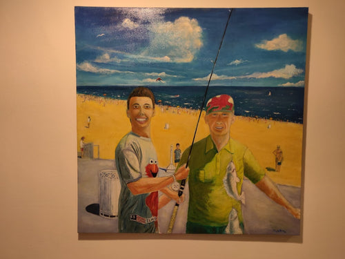 Original Oil Painting by Bob Jeter - (The Fishing Was Awesome!)