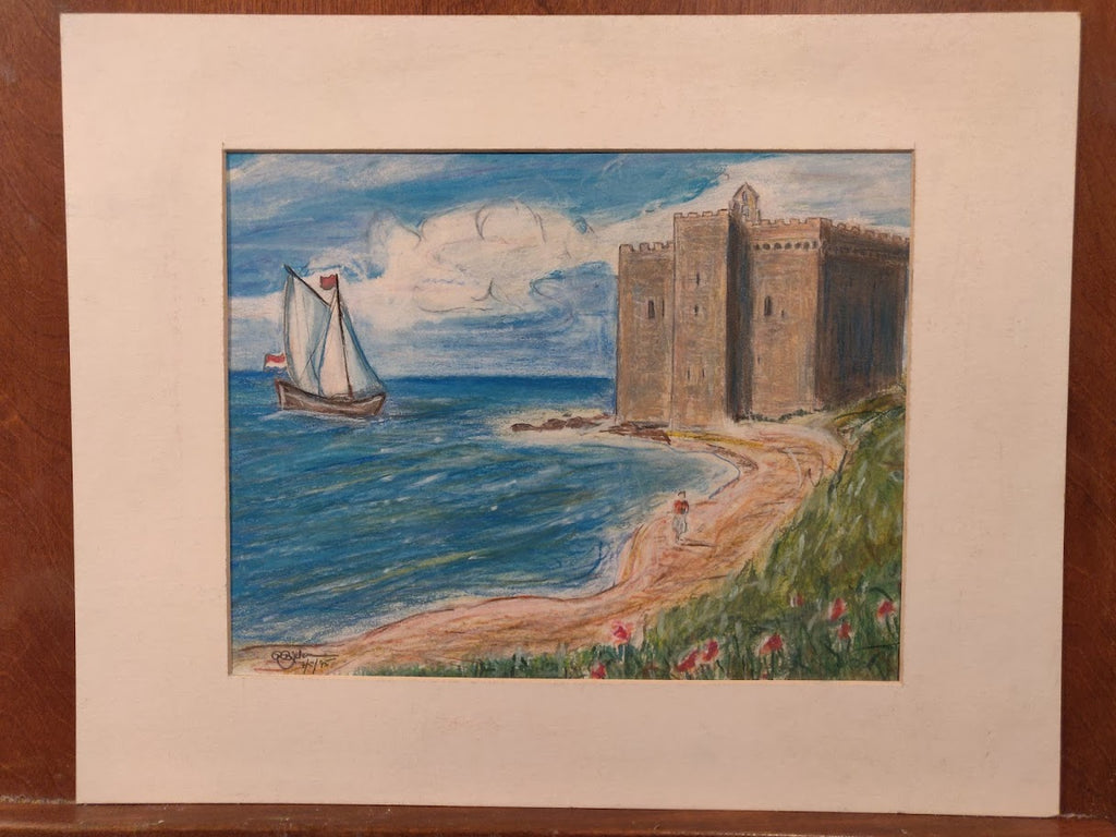 Original Pastel by Bob Jeter - Castle on the Cote D'Azur