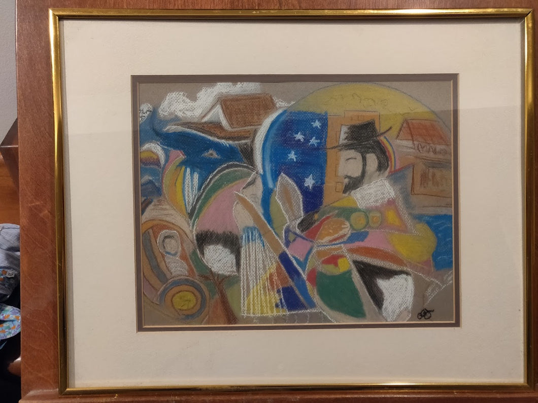 Original Pastel by Bob Jeter - Man with Hat